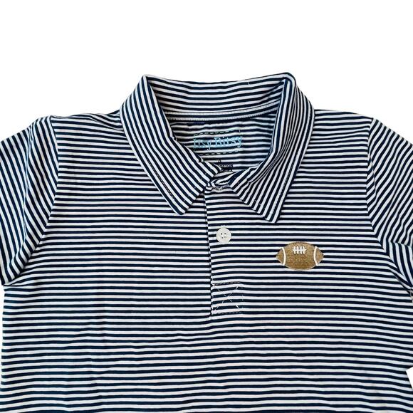 NWT Itsy Bitsy Size 4 Blue Stripe Football Polo - Picture 2 of 3